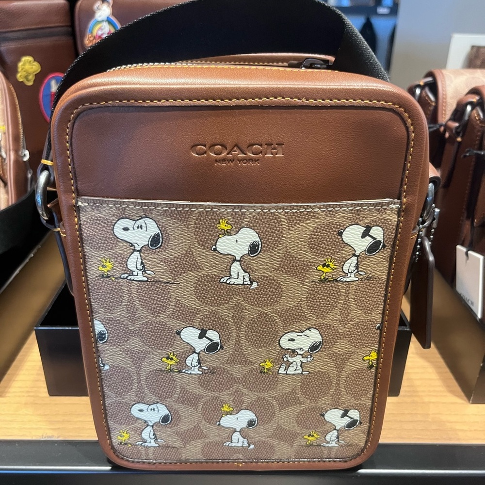NWT Coach CBK48 X Peanuts Sullivan Crossbody Bag Signature Canvas W Snoopy Print - Picture 3 of 6
